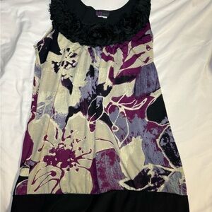 Agenda Y2K and vintage Black and Purple Floral Top